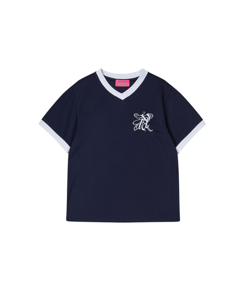 NYXX(エヌワイエックスエックス)の「V-NECK RINGER TEE NAVY(Tシャツ/カットソー・レディース・その他・SMALL/MEDIUM)」の2枚目の写真