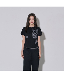 5OML（オーオーエムエル）の「Star Leopard Lettering Short Sleeve T-shirt Black（Tシャツ/カットソー）」