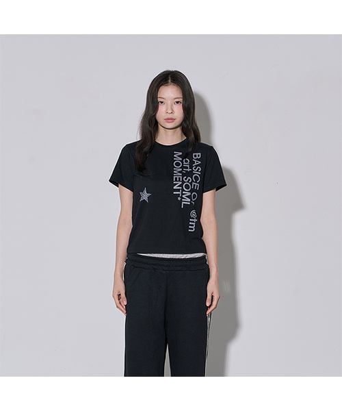 5OML(オーオーエムエル)の「スターレオパードレタリング半袖Tシャツブラック(Tシャツ/カットソー・レディース・ブラック・FREE)」の1枚目の写真
