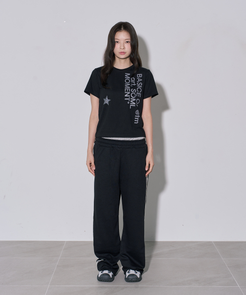 5OML(オーオーエムエル)の「スターレオパードレタリング半袖Tシャツブラック(Tシャツ/カットソー・レディース・ブラック・FREE)」の2枚目の写真