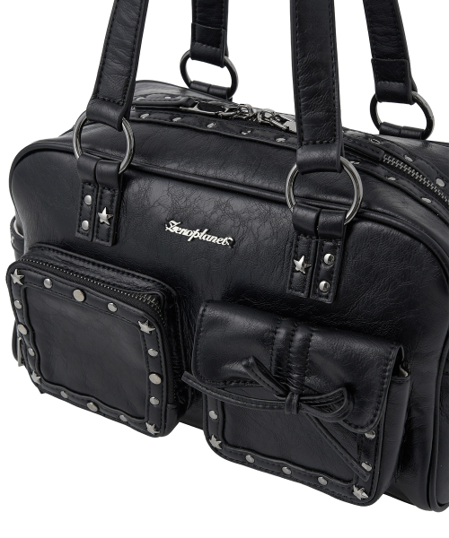 ZEROPLANET（ゼロプラネット）の「スタッズウォッシングレザーショルダーバッグ[ブラック]（トートバッグ・レディース・その他・F）」の9枚目の写真