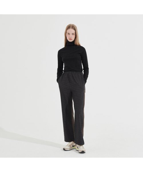 Between A and B（ビトウィーンエイアンドビー）の「チェックミックスバンディングパンツ[チャコール]（その他パンツ・レディース・その他・MEDIUM/SMALL）」の2枚目の写真