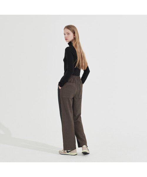 Between A and B（ビトウィーンエイアンドビー）の「チェックミックスバンディングパンツ[チャコール]（その他パンツ・レディース・その他・MEDIUM/SMALL）」の4枚目の写真