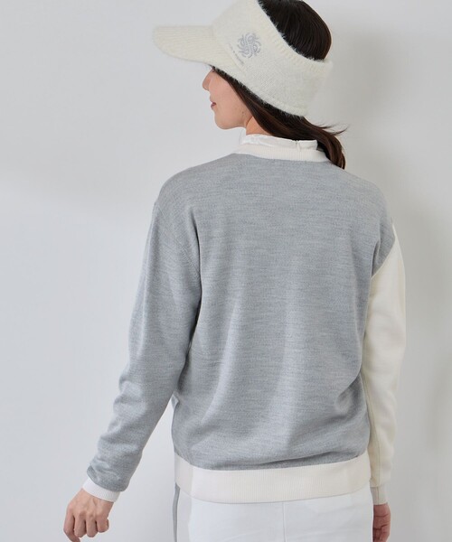 JUN&ROPE'（ジュンアンドロペ）の「モノグラムモチーフ配色長袖クルーニット（ニット/セーター・レディース・グレー/ダークブラウン/ラベンダー・L/M/S）」の21枚目の写真