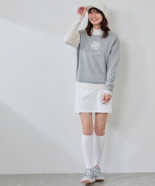 JUN&ROPE'（ジュンアンドロペ）の「モノグラムモチーフ配色長袖クルーニット（ニット/セーター・レディース・グレー/ダークブラウン/ラベンダー・L/M/S）」の20枚目の写真