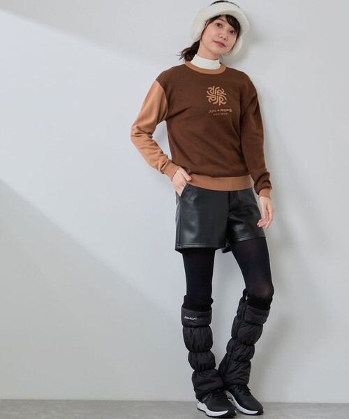 JUN&ROPE'（ジュンアンドロペ）の「モノグラムモチーフ配色長袖クルーニット（ニット/セーター・レディース・グレー/ダークブラウン/ラベンダー・L/M/S）」の17枚目の写真