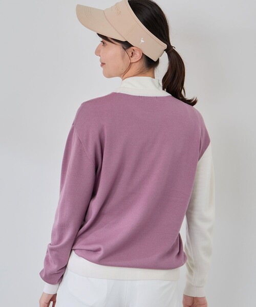 JUN&ROPE'（ジュンアンドロペ）の「モノグラムモチーフ配色長袖クルーニット（ニット/セーター・レディース・グレー/ダークブラウン/ラベンダー・L/M/S）」の15枚目の写真