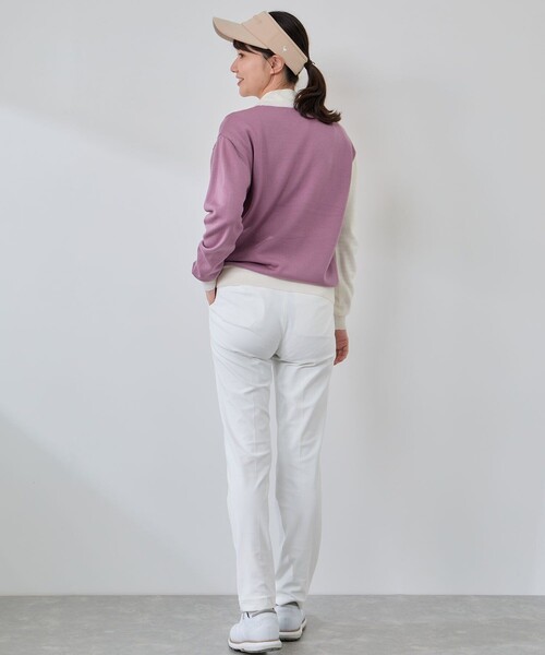 JUN&ROPE'（ジュンアンドロペ）の「モノグラムモチーフ配色長袖クルーニット（ニット/セーター・レディース・グレー/ダークブラウン/ラベンダー・L/M/S）」の12枚目の写真