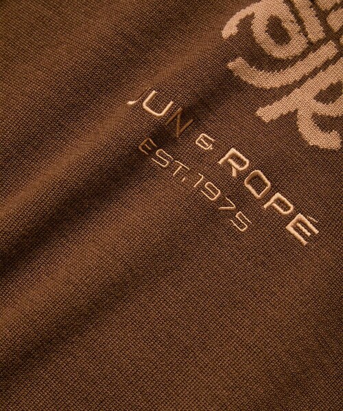 JUN&ROPE'（ジュンアンドロペ）の「モノグラムモチーフ配色長袖クルーニット（ニット/セーター・レディース・グレー/ダークブラウン/ラベンダー・L/M/S）」の5枚目の写真