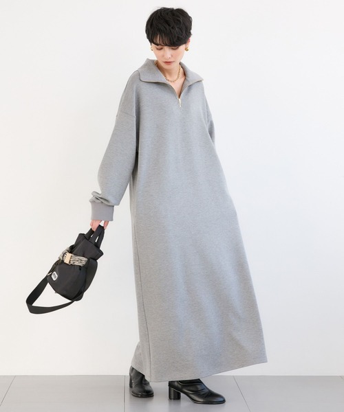 BARNYARDSTORM(バンヤードストーム)の「BARNYARDSTORM / 裏起毛ハーフZIPワンピース / マシンウォッシャブル【WEB限定カラー】(ワンピース・レディース・アイボリー/ブラック/グレー・FREE)」の3枚目の写真