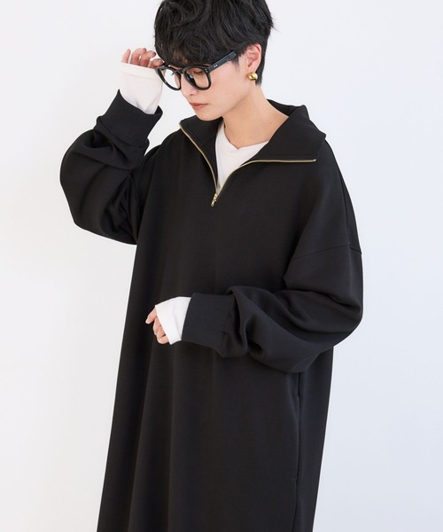 BARNYARDSTORM(バンヤードストーム)の「BARNYARDSTORM / 裏起毛ハーフZIPワンピース / マシンウォッシャブル【WEB限定カラー】(ワンピース・レディース・アイボリー/ブラック/グレー・FREE)」の12枚目の写真