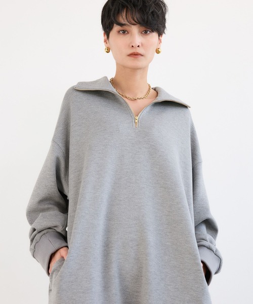 BARNYARDSTORM(バンヤードストーム)の「BARNYARDSTORM / 裏起毛ハーフZIPワンピース / マシンウォッシャブル【WEB限定カラー】(ワンピース・レディース・アイボリー/ブラック/グレー・FREE)」の15枚目の写真