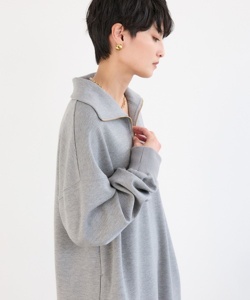 BARNYARDSTORM(バンヤードストーム)の「BARNYARDSTORM / 裏起毛ハーフZIPワンピース / マシンウォッシャブル【WEB限定カラー】(ワンピース・レディース・アイボリー/ブラック/グレー・FREE)」の8枚目の写真