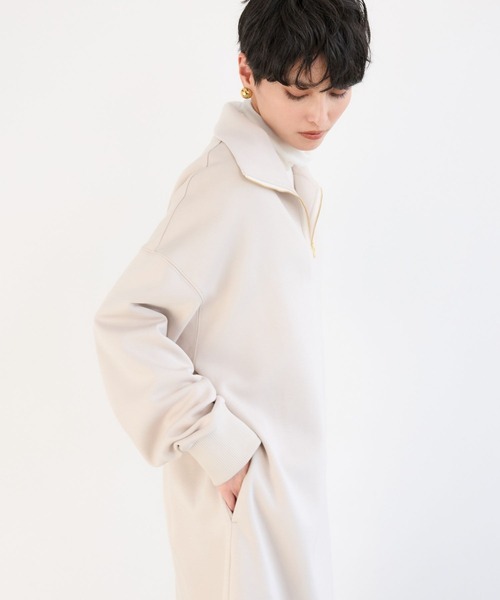 BARNYARDSTORM(バンヤードストーム)の「BARNYARDSTORM / 裏起毛ハーフZIPワンピース / マシンウォッシャブル【WEB限定カラー】(ワンピース・レディース・アイボリー/ブラック/グレー・FREE)」の5枚目の写真