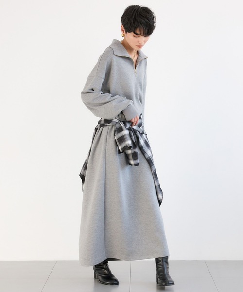 BARNYARDSTORM(バンヤードストーム)の「BARNYARDSTORM / 裏起毛ハーフZIPワンピース / マシンウォッシャブル【WEB限定カラー】(ワンピース・レディース・アイボリー/ブラック/グレー・FREE)」の20枚目の写真