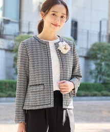 Honeys | リボン使いノーカラージャケット(ノーカラージャケット)