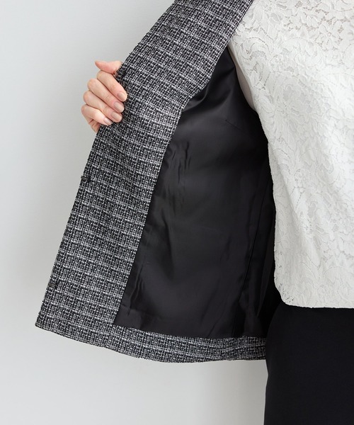 Honeys（ハニーズ）の「リボン使いノーカラージャケット（ノーカラージャケット・レディース・ブラック系その他/ベージュ系その他/ネイビー・3L/L/LL/M/S）」の9枚目の写真