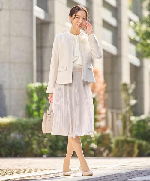 Honeys（ハニーズ）の「リボン使いノーカラージャケット（ノーカラージャケット・レディース・ブラック系その他/ベージュ系その他/ネイビー・3L/L/LL/M/S）」の13枚目の写真