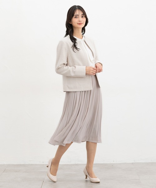 Honeys（ハニーズ）の「リボン使いノーカラージャケット（ノーカラージャケット・レディース・ブラック系その他/ベージュ系その他/ネイビー・3L/L/LL/M/S）」の17枚目の写真