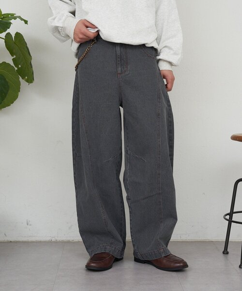 CIAOPANIC（チャオパニック）の「3Dカーブデニムパンツ（その他パンツ・メンズ・チャコールグレー/ベージュ・MEDIUM/LARGE）」の13枚目の写真