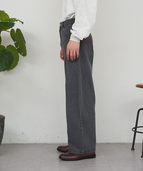 CIAOPANIC（チャオパニック）の「3Dカーブデニムパンツ（その他パンツ・メンズ・チャコールグレー/ベージュ・MEDIUM/LARGE）」の5枚目の写真