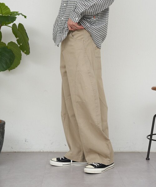 CIAOPANIC（チャオパニック）の「3Dカーブデニムパンツ（その他パンツ・メンズ・チャコールグレー/ベージュ・MEDIUM/LARGE）」の8枚目の写真