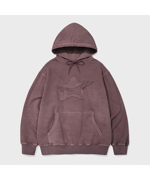 KANEITEI(カネイテイ)の「STAR APPLIQUE HOODIE (PIGMENT PINK)(パーカー・レディース・ピンク・MEDIUM/LARGE/X-LARGE)」の1枚目の写真