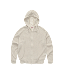 FLAWSROOM（フローズルーム）の「Lightweight Knitted Hood Zip Up [BEIGE]（パーカー）」