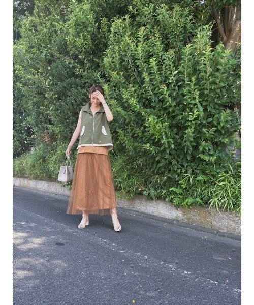 Day and Grade（デイアンドグレイド）の「【真山景子セレクト】ボリュームネック配色ベスト（ベスト・レディース・カーキ/ベージュ・FREE）」の11枚目の写真