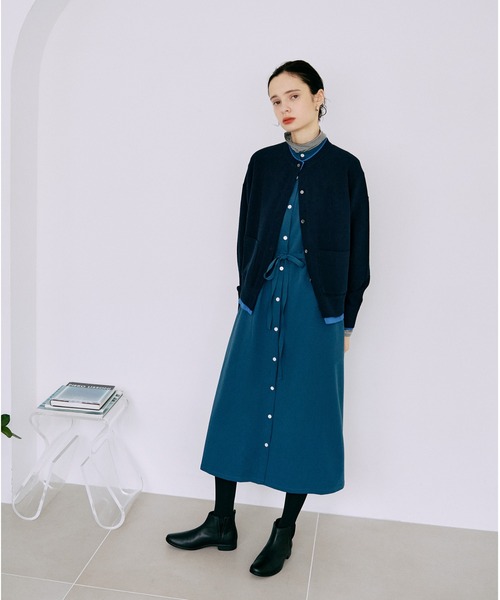 LA MARINE FRANCAISE(マリン フランセーズ)の「スタンドネックジャンスカ(ワンピース・レディース・ブラック/ブルー・FREE)」の4枚目の写真