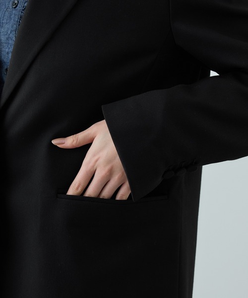 ROPE'（ロペ）の「トリアセツイル シングルテーラードジャケット(デニムライク)/セットアップ対応（テーラードジャケット・レディース・ブルー系その他3/ブラック・38/36）」の22枚目の写真