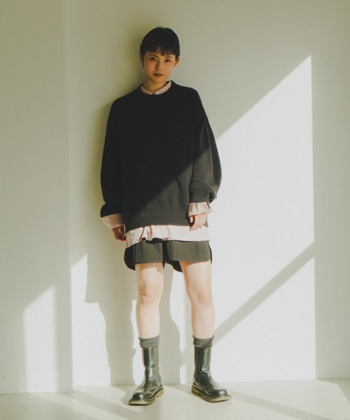 lit（リット）の「Design Seam Crew Knit（ニット/セーター・レディース・ベージュ/チャコールグレー/ブラック・FREE）」の11枚目の写真