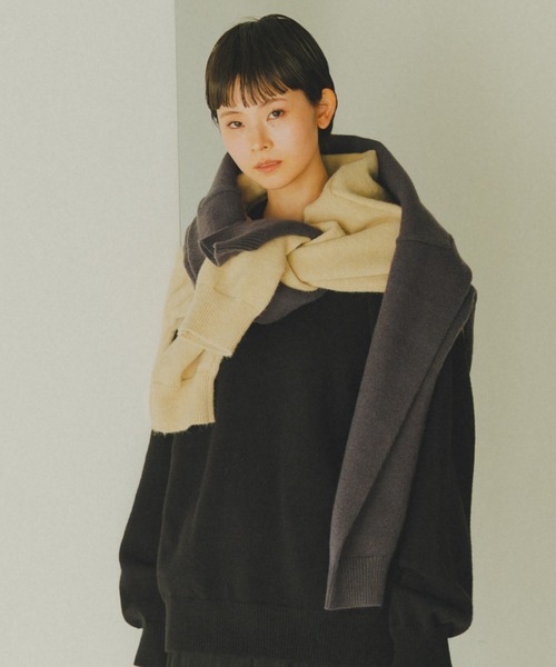 lit（リット）の「Design Seam Crew Knit（ニット/セーター・レディース・ベージュ/チャコールグレー/ブラック・FREE）」の17枚目の写真