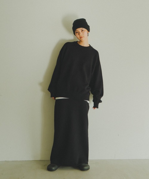 lit（リット）の「Design Seam Crew Knit（ニット/セーター・レディース・ベージュ/チャコールグレー/ブラック・FREE）」の9枚目の写真