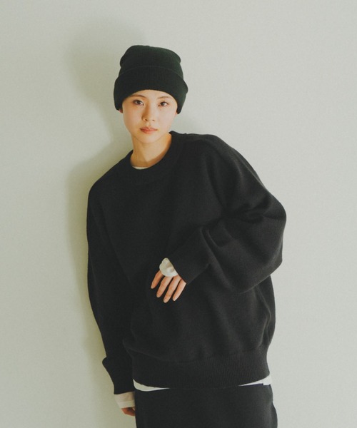 lit（リット）の「Design Seam Crew Knit（ニット/セーター・レディース・ベージュ/チャコールグレー/ブラック・FREE）」の8枚目の写真