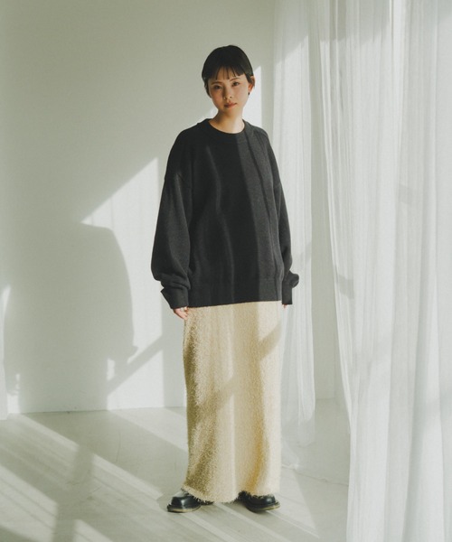 lit（リット）の「Design Seam Crew Knit（ニット/セーター・レディース・ベージュ/チャコールグレー/ブラック・FREE）」の15枚目の写真