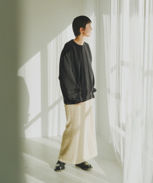 lit（リット）の「Design Seam Crew Knit（ニット/セーター・レディース・ベージュ/チャコールグレー/ブラック・FREE）」の16枚目の写真