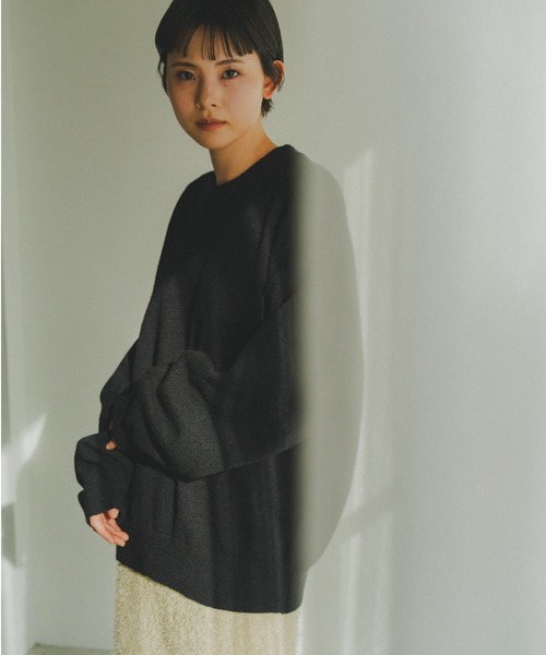 lit（リット）の「Design Seam Crew Knit（ニット/セーター・レディース・ベージュ/チャコールグレー/ブラック・FREE）」の13枚目の写真