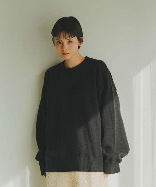 lit（リット）の「Design Seam Crew Knit（ニット/セーター・レディース・ベージュ/チャコールグレー/ブラック・FREE）」の14枚目の写真