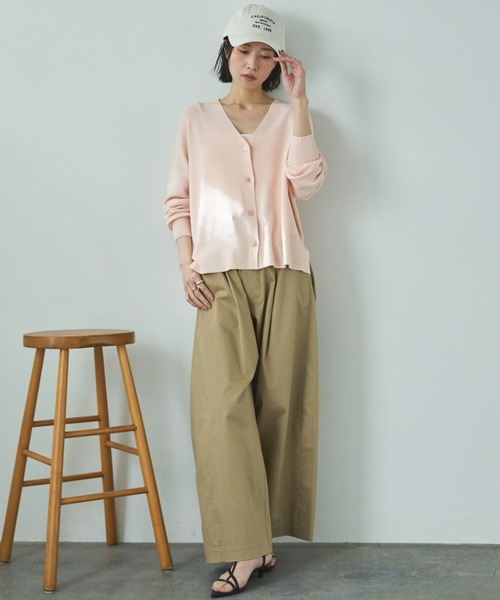 Doux archives（ドゥアルシーヴ）の「ゴム編みサイドスリットカーディガン（カーディガン/ボレロ・レディース・ピンク/ブラック/ラベンダー/ベージュ・FREE）」の16枚目の写真