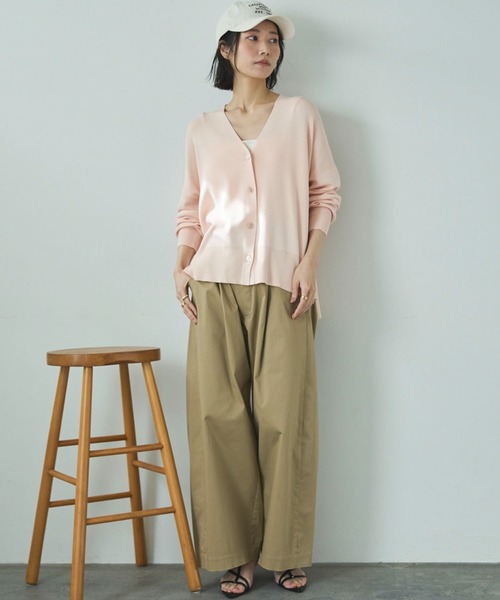 Doux archives（ドゥアルシーヴ）の「ゴム編みサイドスリットカーディガン（カーディガン/ボレロ・レディース・ピンク/ブラック/ラベンダー/ベージュ・FREE）」の17枚目の写真