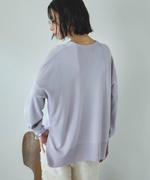 Doux archives（ドゥアルシーヴ）の「ゴム編みサイドスリットカーディガン（カーディガン/ボレロ・レディース・ピンク/ブラック/ラベンダー/ベージュ・FREE）」の12枚目の写真