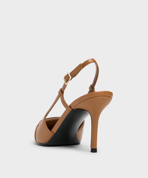 CHARLES & KEITH(チャールズ & キース)の「メタリックバー ポインテッド スリングバッグパンプス(パンプス・レディース・ライトブラウン/ブラック系その他7・25cm/24.5cm/23.5cm/23cm/22.5cm/22cm)」の3枚目の写真
