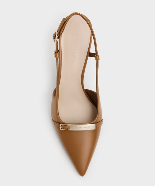 CHARLES & KEITH(チャールズ & キース)の「メタリックバー ポインテッド スリングバッグパンプス(パンプス・レディース・ライトブラウン/ブラック系その他7・25cm/24.5cm/23.5cm/23cm/22.5cm/22cm)」の5枚目の写真