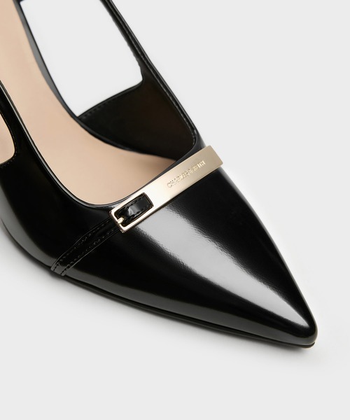 CHARLES & KEITH(チャールズ & キース)の「メタリックバー ポインテッド スリングバッグパンプス(パンプス・レディース・ライトブラウン/ブラック系その他7・25cm/24.5cm/23.5cm/23cm/22.5cm/22cm)」の8枚目の写真