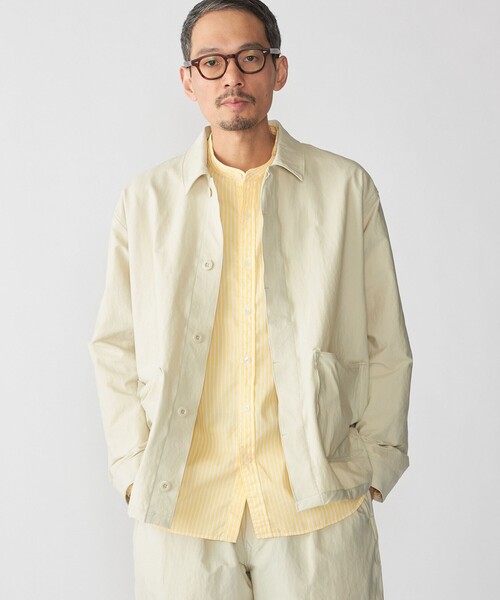 SHIPS(シップス)の「SHIPS: AUTHENTIC ナイロン カルゼ カバーオール(ナイロンジャケット・メンズ・ブルー/ベージュ/ナチュラル・LARGE/MEDIUM/SMALL)」の7枚目の写真