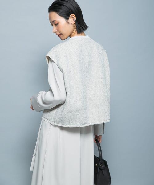 URBAN RESEARCH ROSSO WOMEN(アーバンリサーチ ロッソ)の「『別注』CHIGNON×ROSSO ツイードショートベスト(ベスト・レディース・ホワイト系その他/ブラック・FREE)」の5枚目の写真