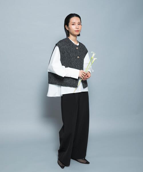 URBAN RESEARCH ROSSO WOMEN（アーバンリサーチ　ロッソ）の「『別注』CHIGNON×ROSSO　ツイードショートベスト（ベスト・レディース・ホワイト系その他/ブラック・FREE）」の12枚目の写真