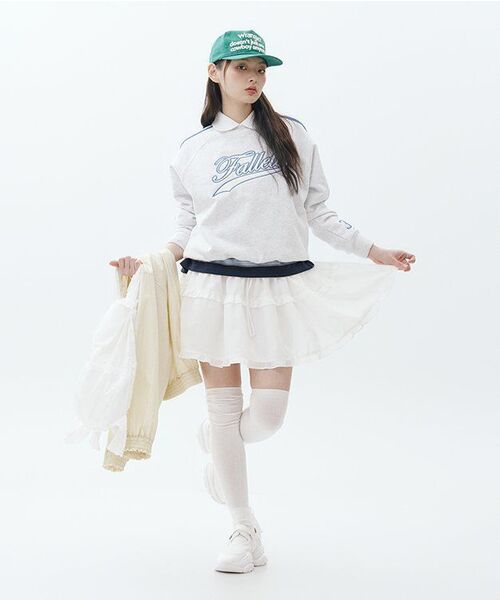 TILL I DIE(ティルアイダイ)の「Cotton stripe base collar polo t-shirt_Navy(Tシャツ/カットソー・レディース・ネイビー・M/S)」の3枚目の写真