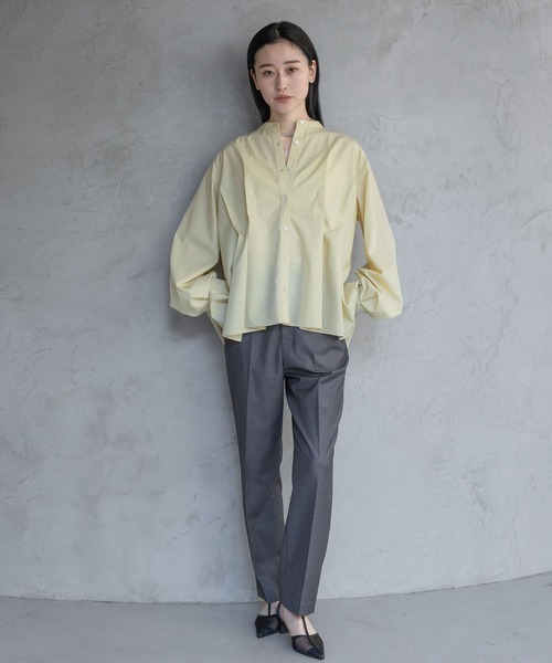 A part by（アパートバイ）の「フロントタックシャツ（Tシャツ/カットソー・レディース・ライトブルー/ライトイエロー/オフホワイト・FREE）」の4枚目の写真